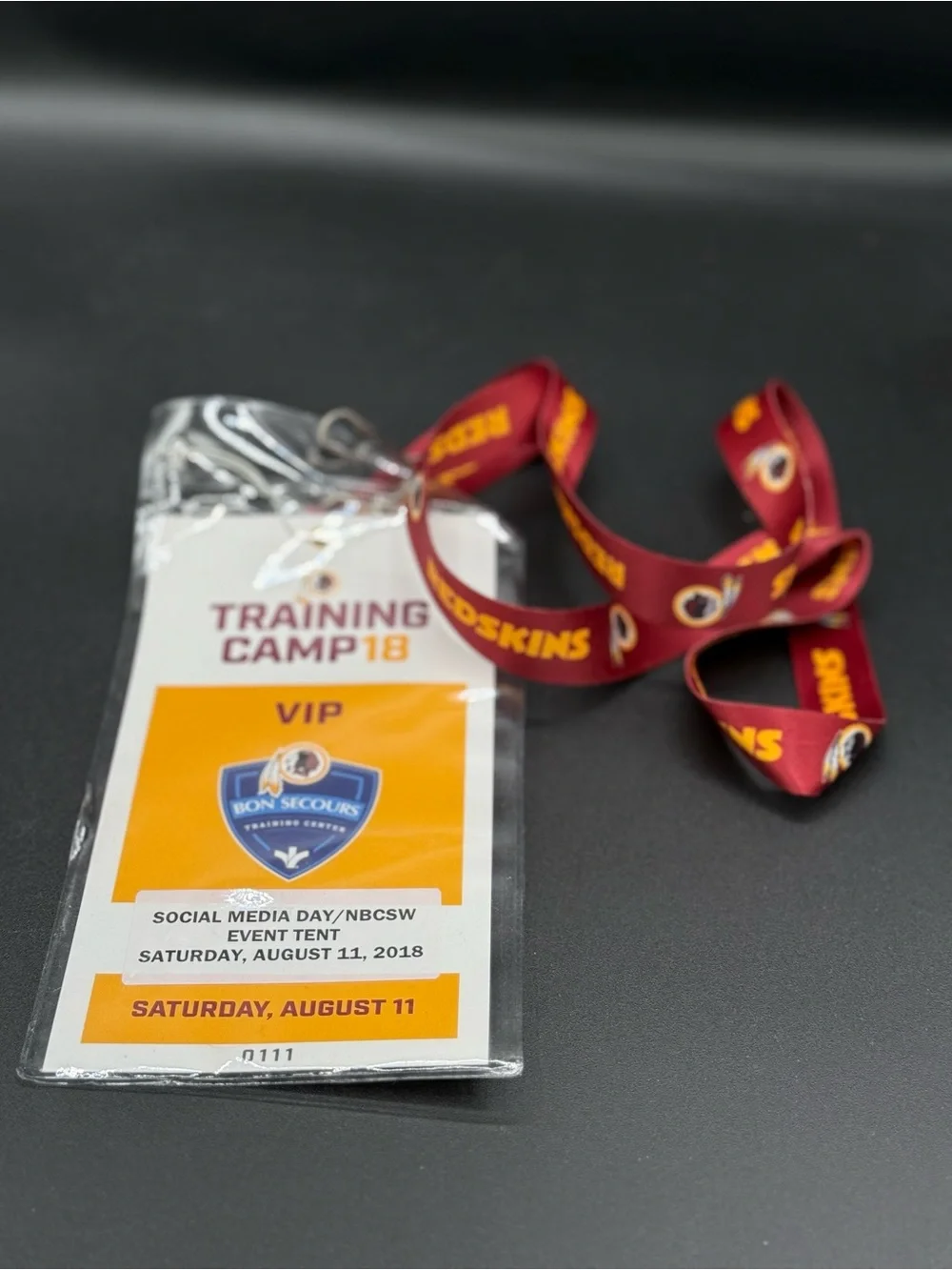 Training Camp VIP Passes Lanyards Washington Redskins